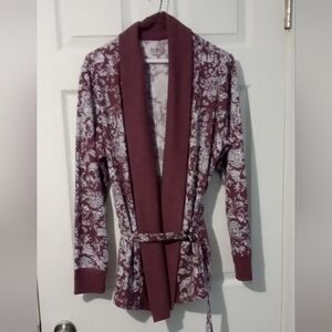Cuddl Duds Burgundy Floral Women's Robe